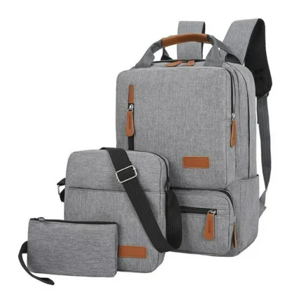 3 Piece Backpack Set Women Men Laptop Backpack