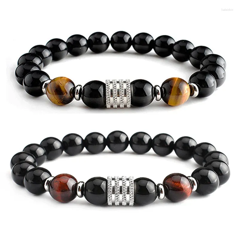 Charm Bracelets Tiger Eye Black Bright Stone