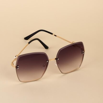 Elegant Oversized Square Sunglasses (Gradient Brown)