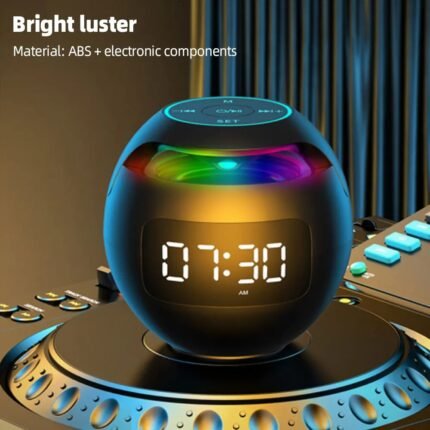 LED Digital Alarm Clock with TF/FM Radio Bluetooth Speaker (Black)