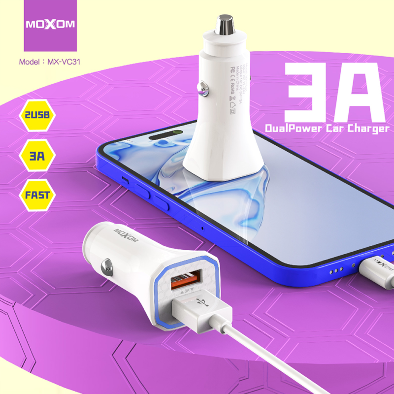 Moxom MX-VC31 3A Lightning Car Charger