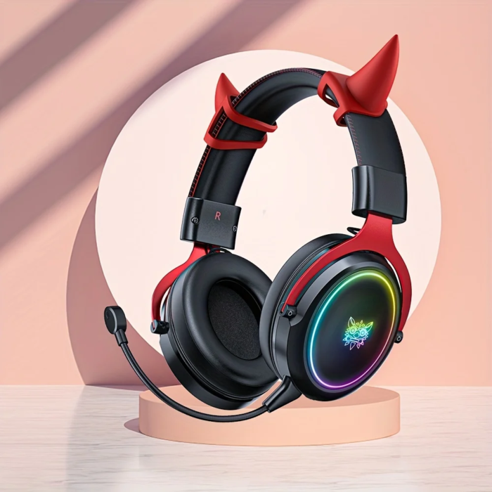 ONIKUMA X10 RGB Wired Gaming Headset with Detachable Horn