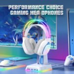 ONIKUMA-X22 Gaming Headset with Noise-Canceling Mic, RGB, Wired, for PC, PS4, PS5, Xbox (White)