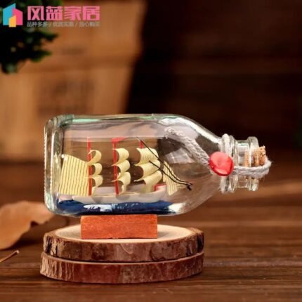 Sailboat Glass Drifting Bottle Creative Desktop Decoration