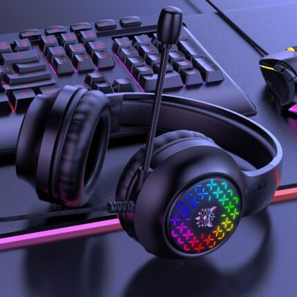 X7 Pro 3.5mm Wired Headphones HiFi Noise Reduction RGB Breathing Light USB Stereo Gaming Headset with Microphone