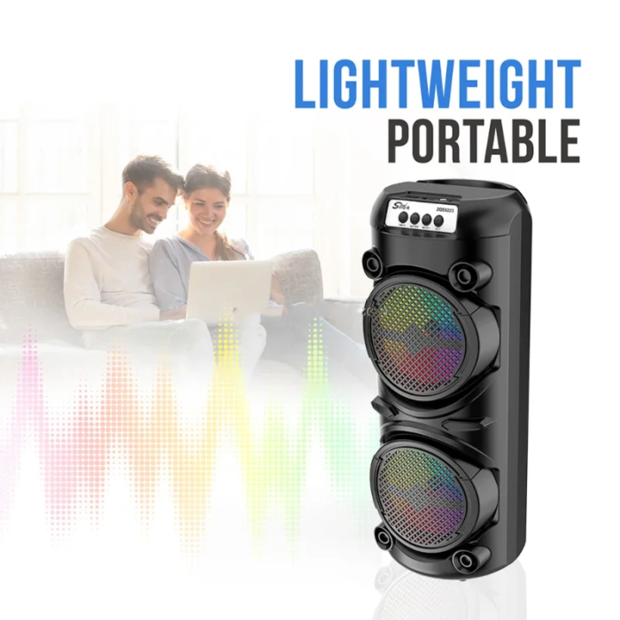 ZQS6223 Double 6.5 Inch Bluetooth Portable Trolley Speaker with LED Karaoke Player