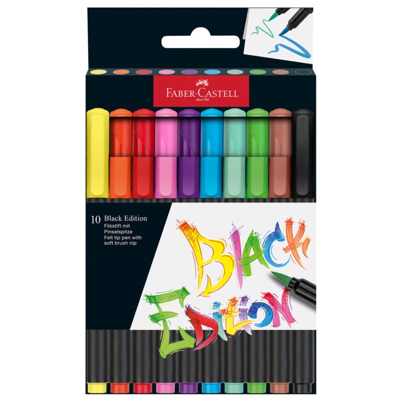 Black Edition Super Soft Brush Pens, Box of 10 - #116451