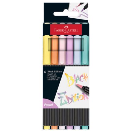 Black Edition Super Soft Brush Pens, Pastel - Box of 6 - #116453