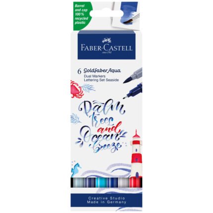 Goldfaber Aqua Dual Markers, Lettering Set Seaside - Wallet of 6 - #164519