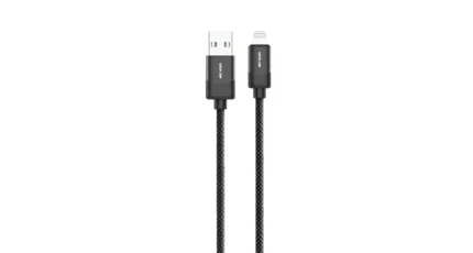 Green Lion USB-A to Lightning Braided Cable 1m 12W - Black