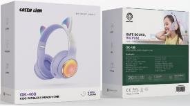 Green Lion Gk-400 Kids Wireless Head Phone Purple